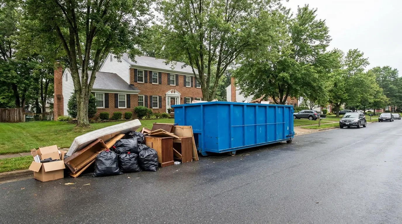 Dumpster Rental — specialist at work